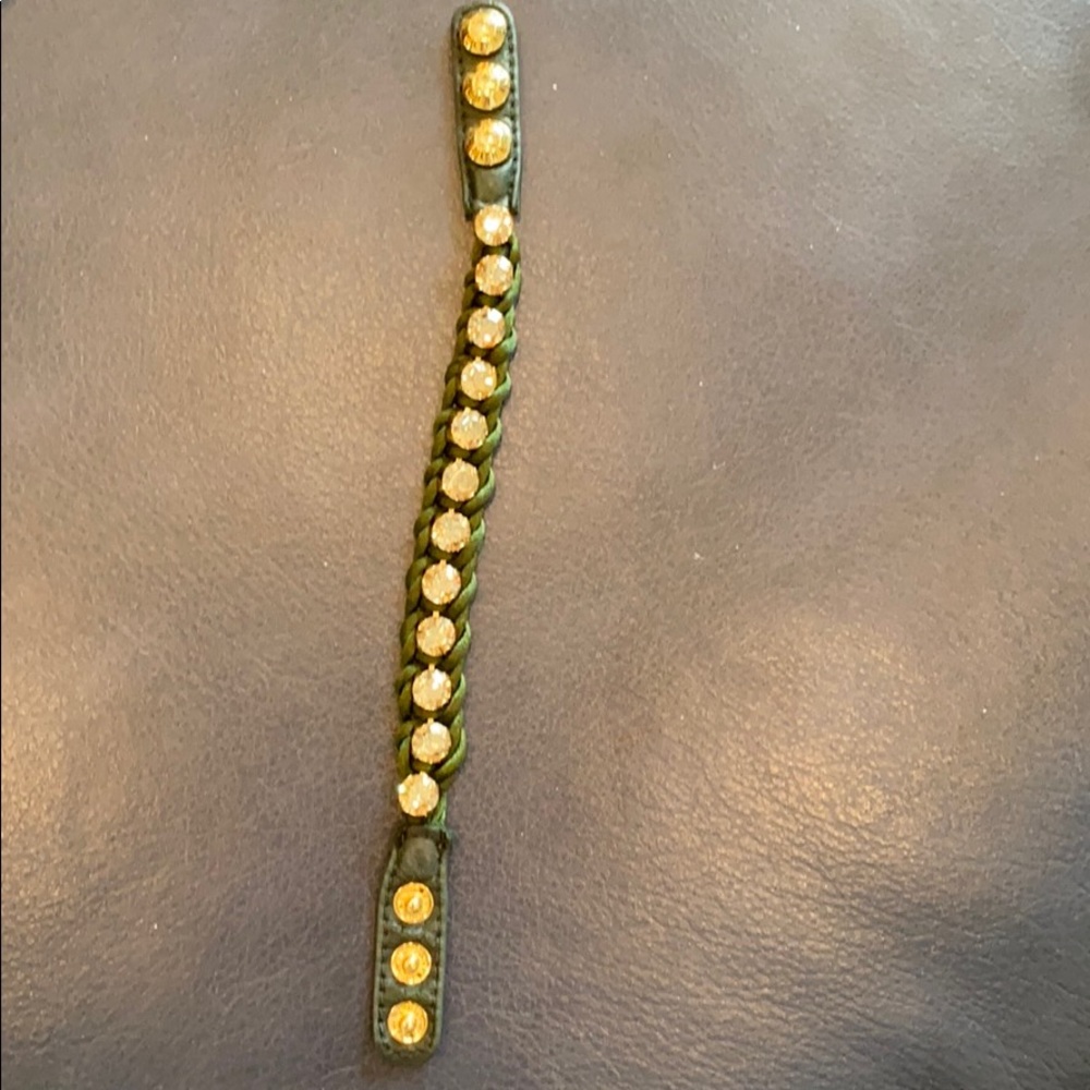 Henri Bendel Green Rhinestone Bracelet